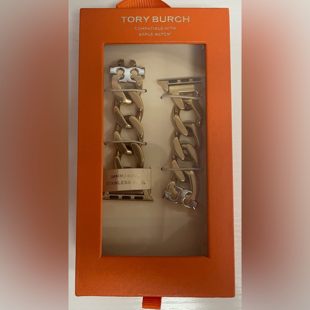 TORY BURCH Gold Stainless Steel Link Bracelet Apple Watch 38mm/40mm